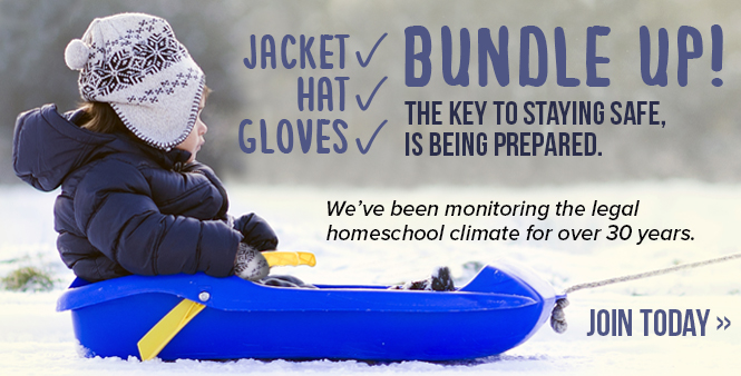 Bundle up and stay safe by joining HSLDA today! >>
