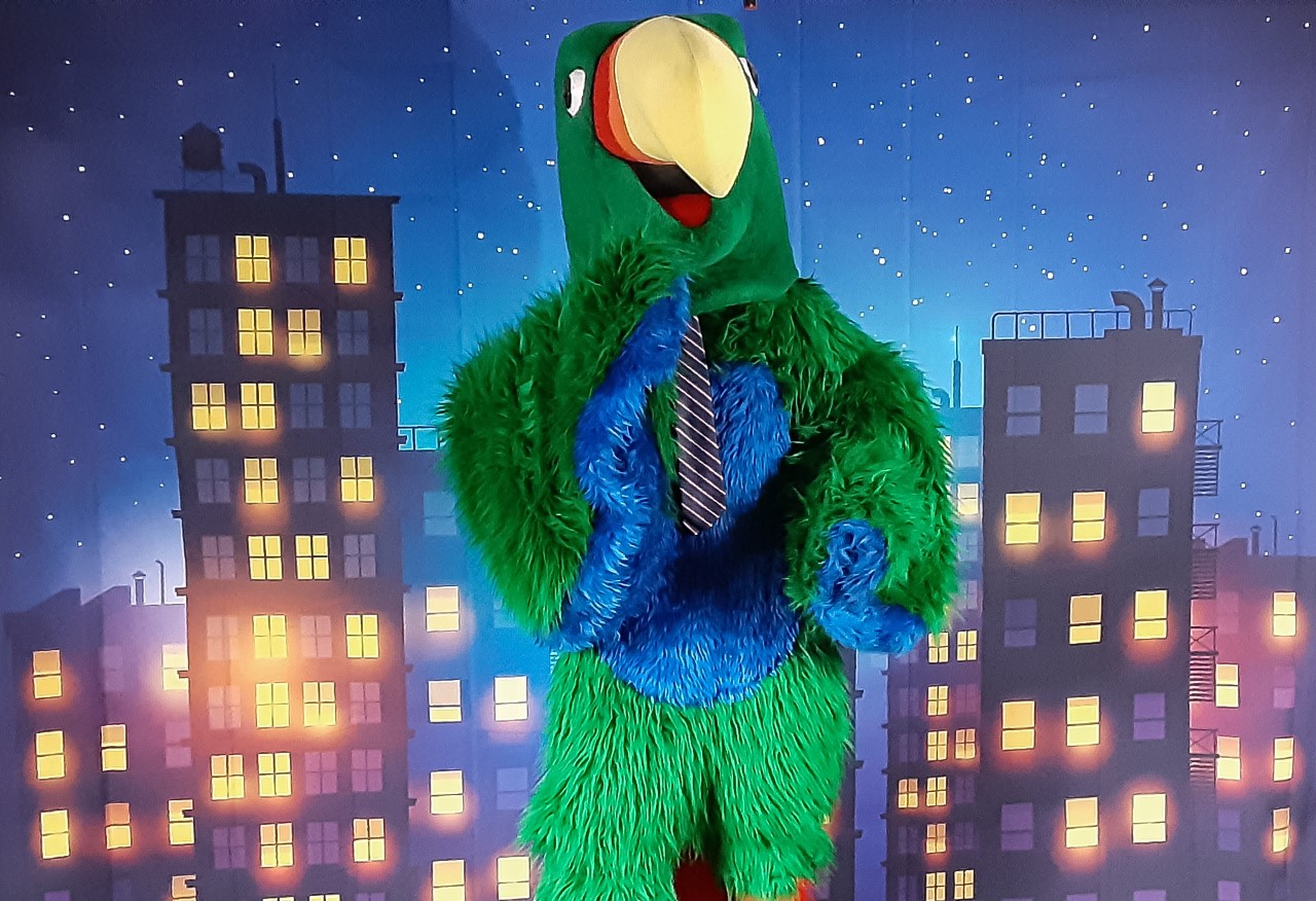 Ben at the spring dance in his bird costume.