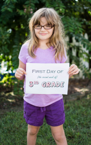 Jessica's youngest daughter begins 3rd grade
