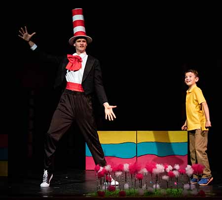 The Cat in the Hat leads Jo Jo into the land of Seuss.
