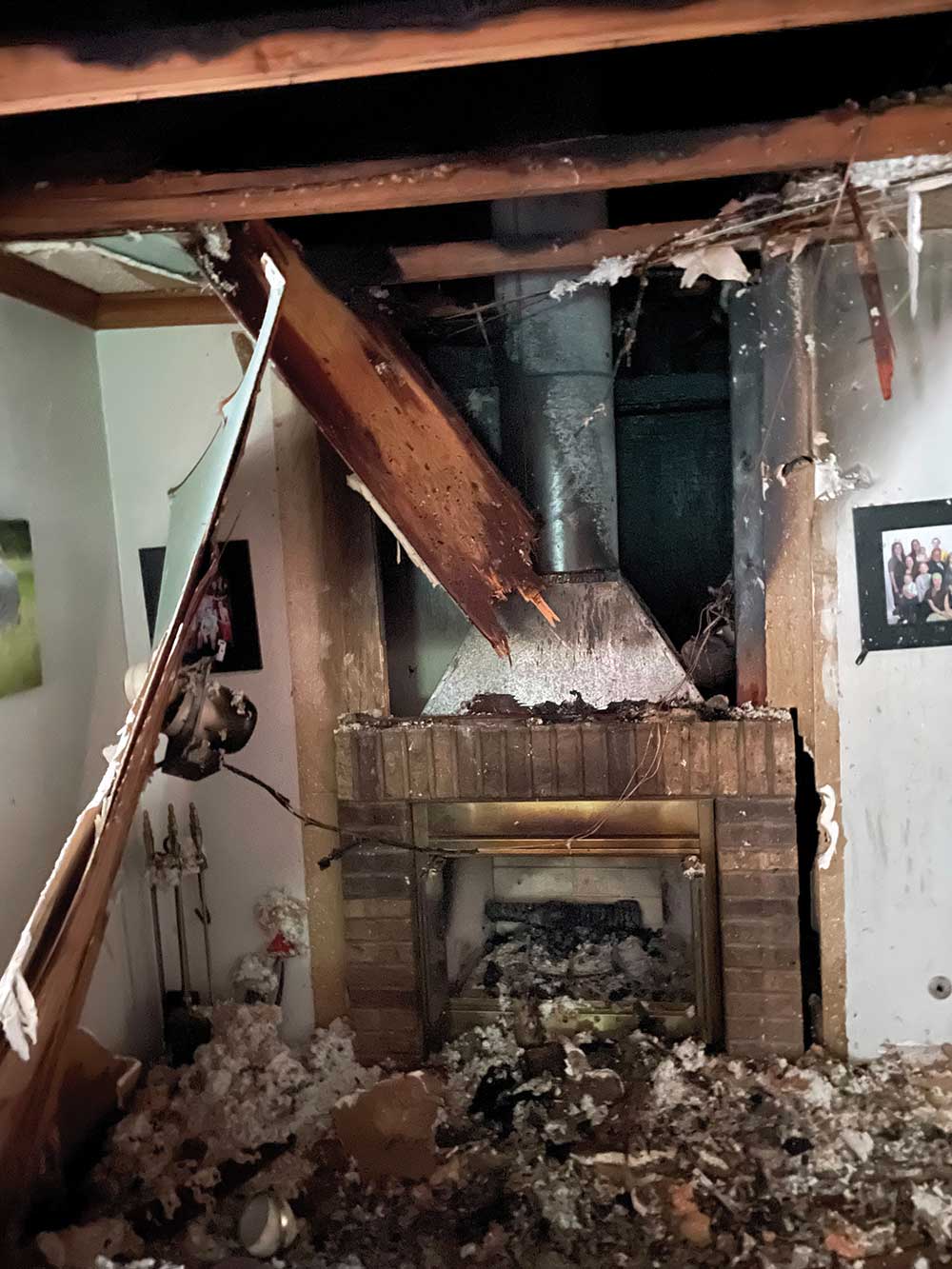 Damage to the Snow's home