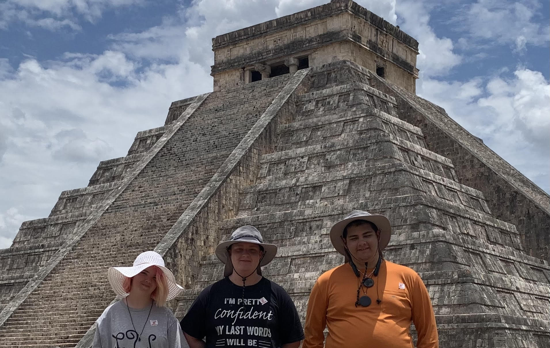 Patrick Robles with his brother Samuel and niece Sarah during a family trip to the Mayan ruins at Chichen Itza, Mexico.